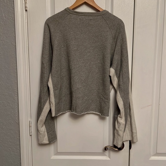 7 For All Mankind Flare Sleeve Crop Sweatshirt - Picture 7 of 12